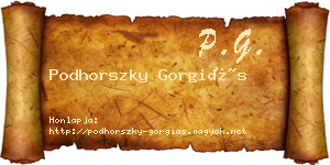 Podhorszky Gorgiás névjegykártya